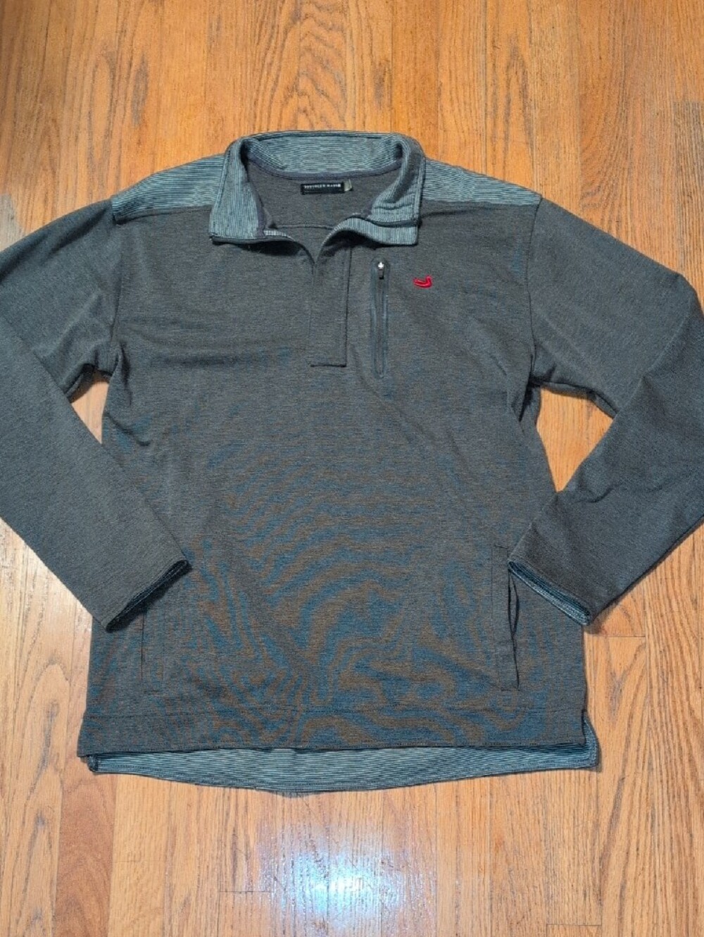 Southern Marsh Men's Gray Quarter-Zip Pullover with Red Logo